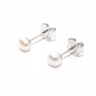 Strieborné perlové náušnice zo striebra 925, malé 4 mm